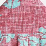 Vintage Red Floral Button-Up Hawaiian Tropical Beach Short Sleeve Shirt