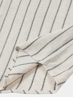 Beige Striped Casual Short Sleeve Shirt