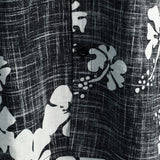 Vintage Black Floral Hawaiian Tropical Beach Short Sleeve Shirt