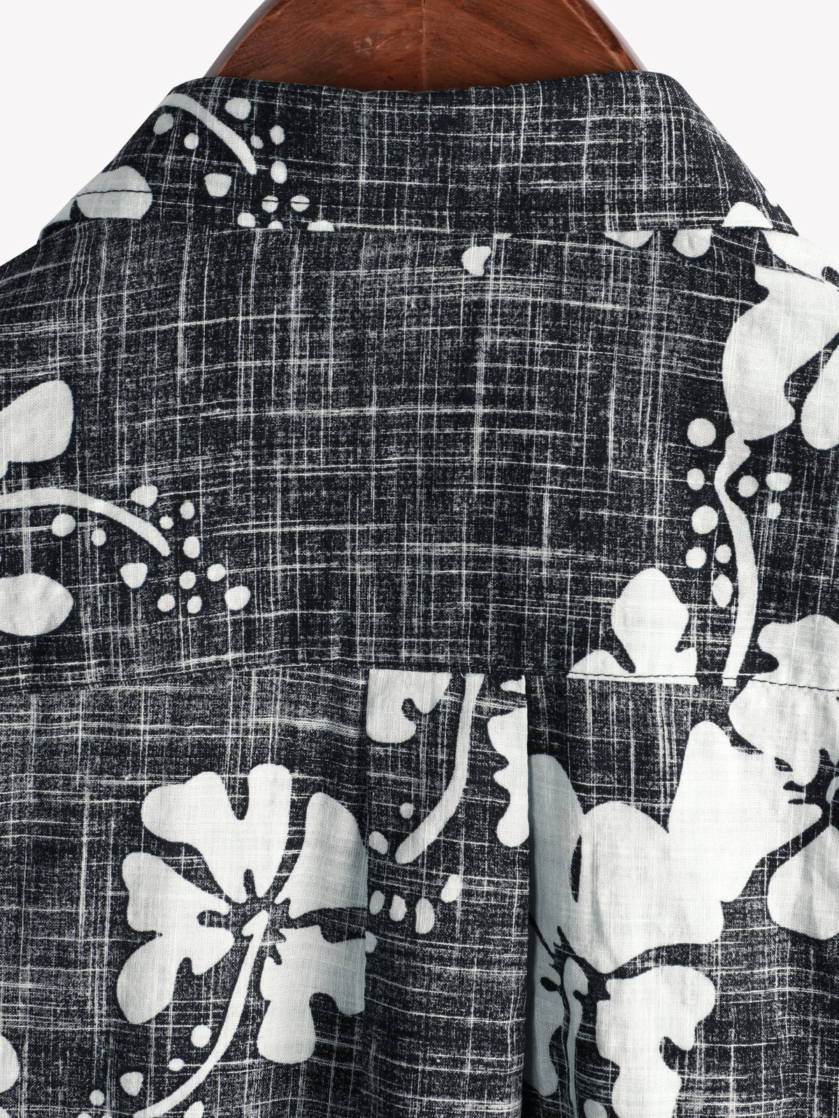 Vintage Black Floral Hawaiian Tropical Beach Short Sleeve Shirt