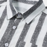 Striped Lightweight Breathable Relaxed Summer Short Sleeve Shirt