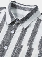 Striped Lightweight Breathable Relaxed Summer Short Sleeve Shirt