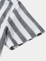 Striped Lightweight Breathable Relaxed Summer Short Sleeve Shirt