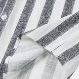 Striped Lightweight Breathable Relaxed Summer Short Sleeve Shirt