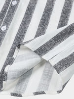 Striped Lightweight Breathable Relaxed Summer Short Sleeve Shirt