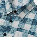 Casual Blue Check Short Sleeve Shirt