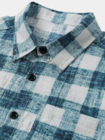 Casual Blue Check Short Sleeve Shirt
