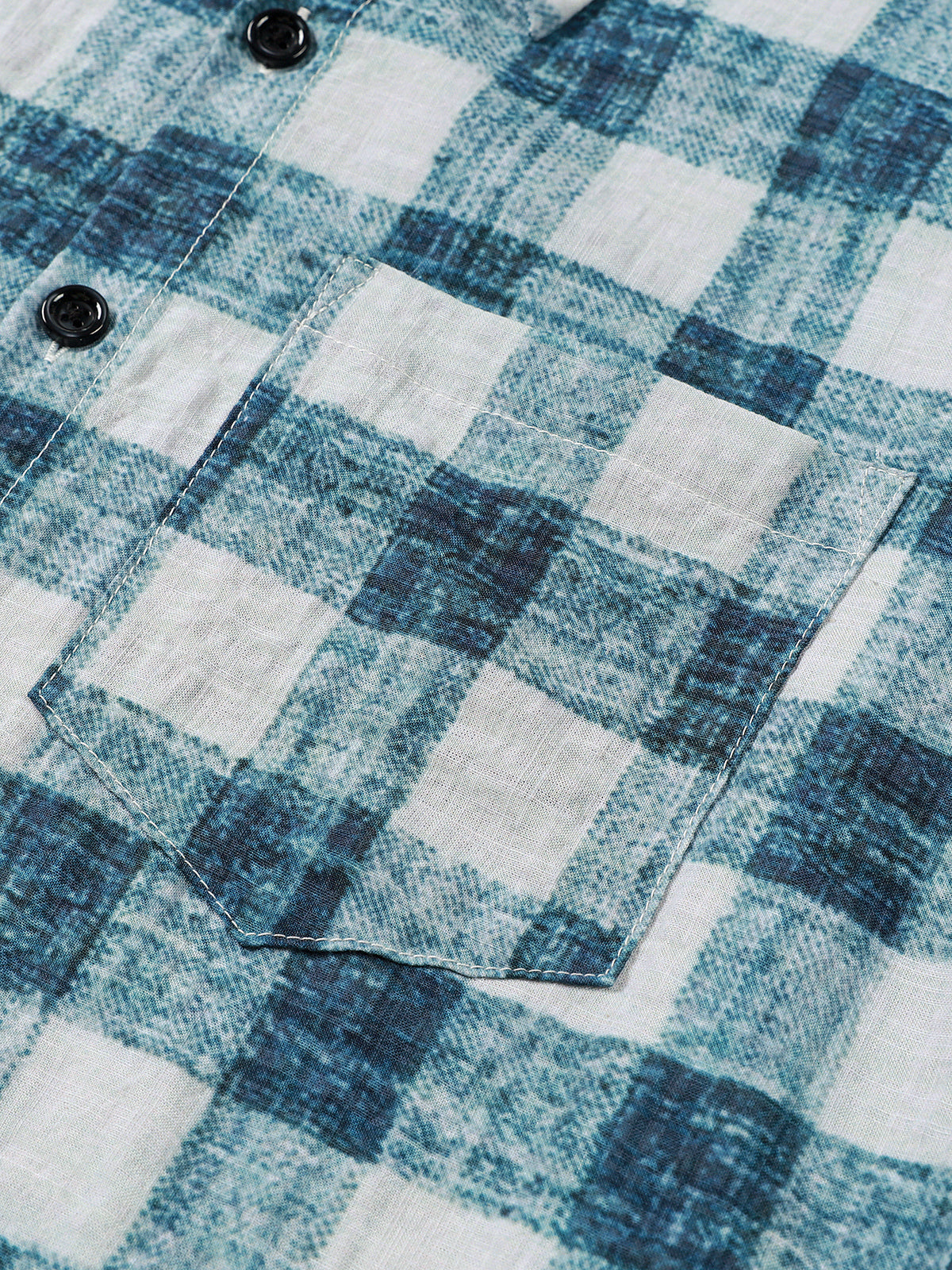 Casual Blue Check Short Sleeve Shirt