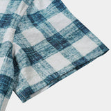 Casual Blue Check Short Sleeve Shirt