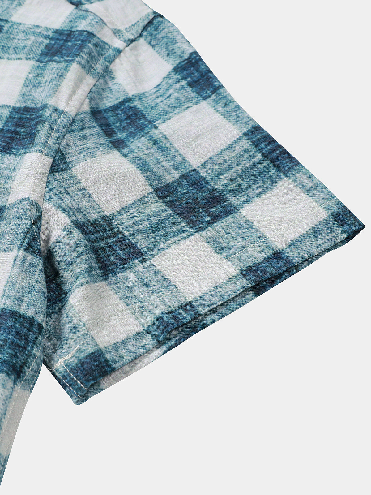 Casual Blue Check Short Sleeve Shirt