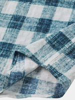 Casual Blue Check Short Sleeve Shirt