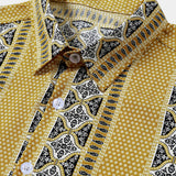 Vintage Striped Buttoned Lightweight Relaxed Short Sleeve Shirt