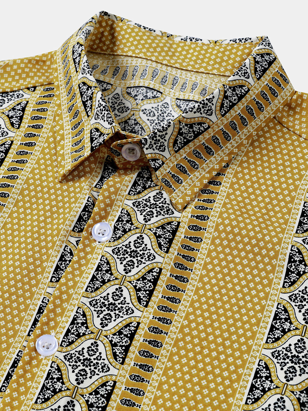 Vintage Striped Buttoned Lightweight Relaxed Short Sleeve Shirt