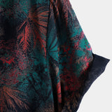 Retro Abstract Tropical Palm Print Short Sleeve Shirt