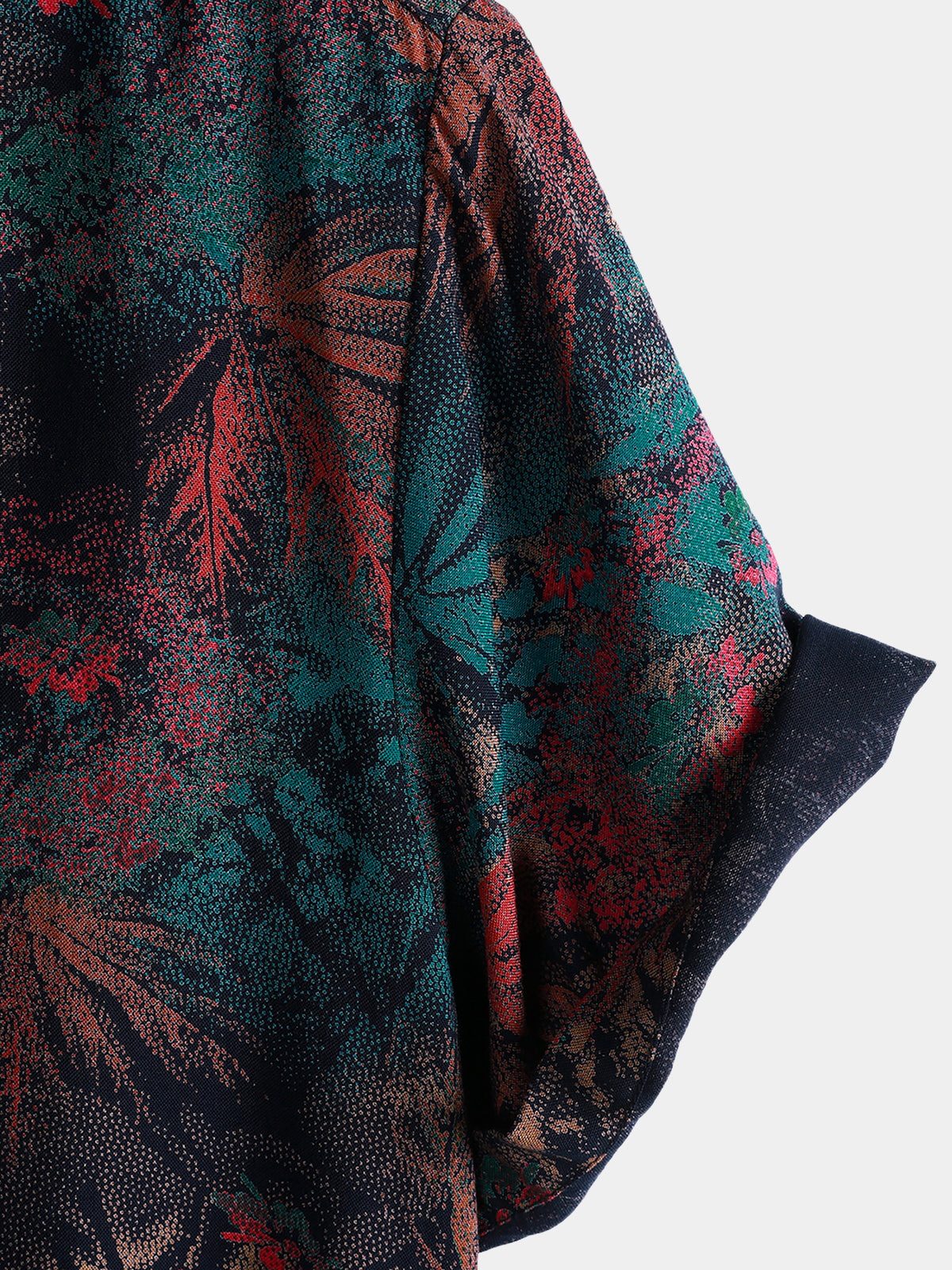 Retro Abstract Tropical Palm Print Short Sleeve Shirt