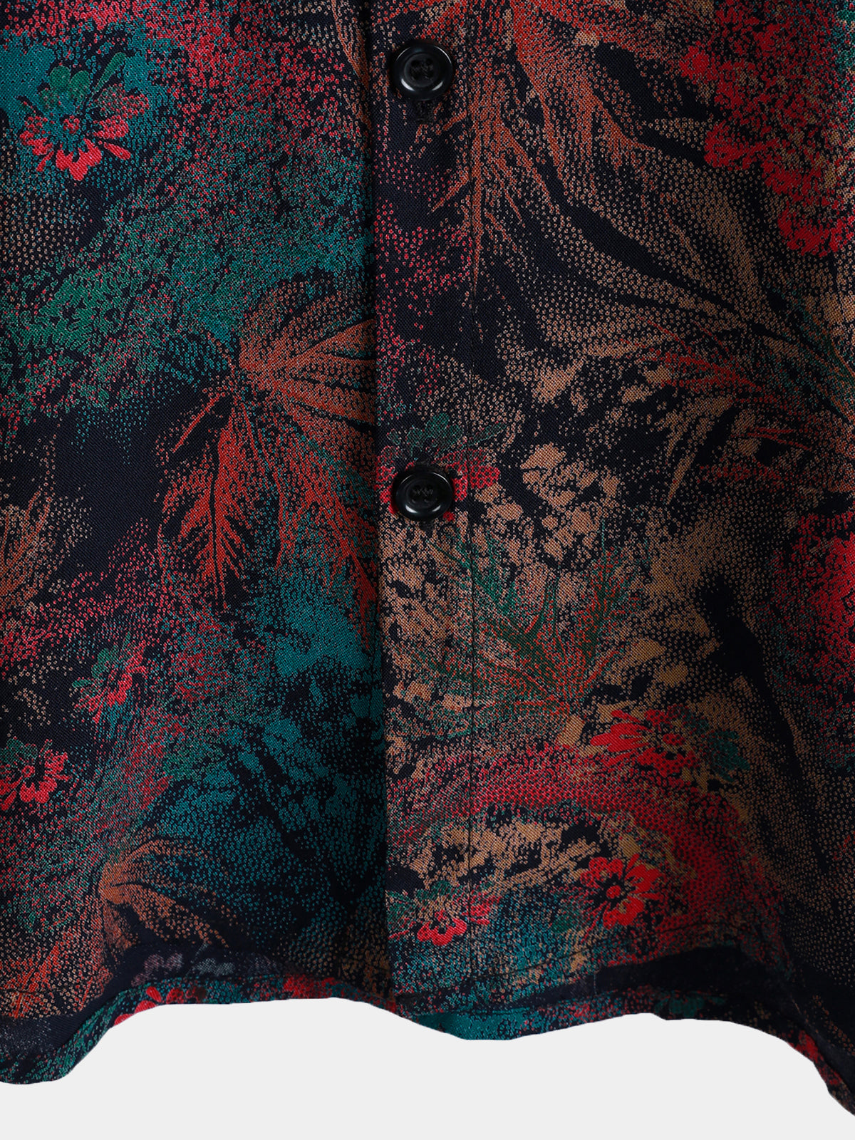 Retro Abstract Tropical Palm Print Short Sleeve Shirt