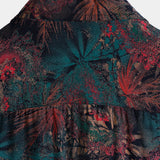 Retro Abstract Tropical Palm Print Short Sleeve Shirt