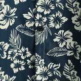 Tropical Blue Leaves Button-Up Short-Sleeve Beach Shirt, Aloha Resort
