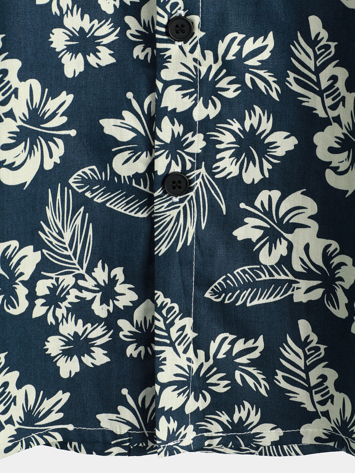 Tropical Blue Leaves Button-Up Short-Sleeve Beach Shirt, Aloha Resort