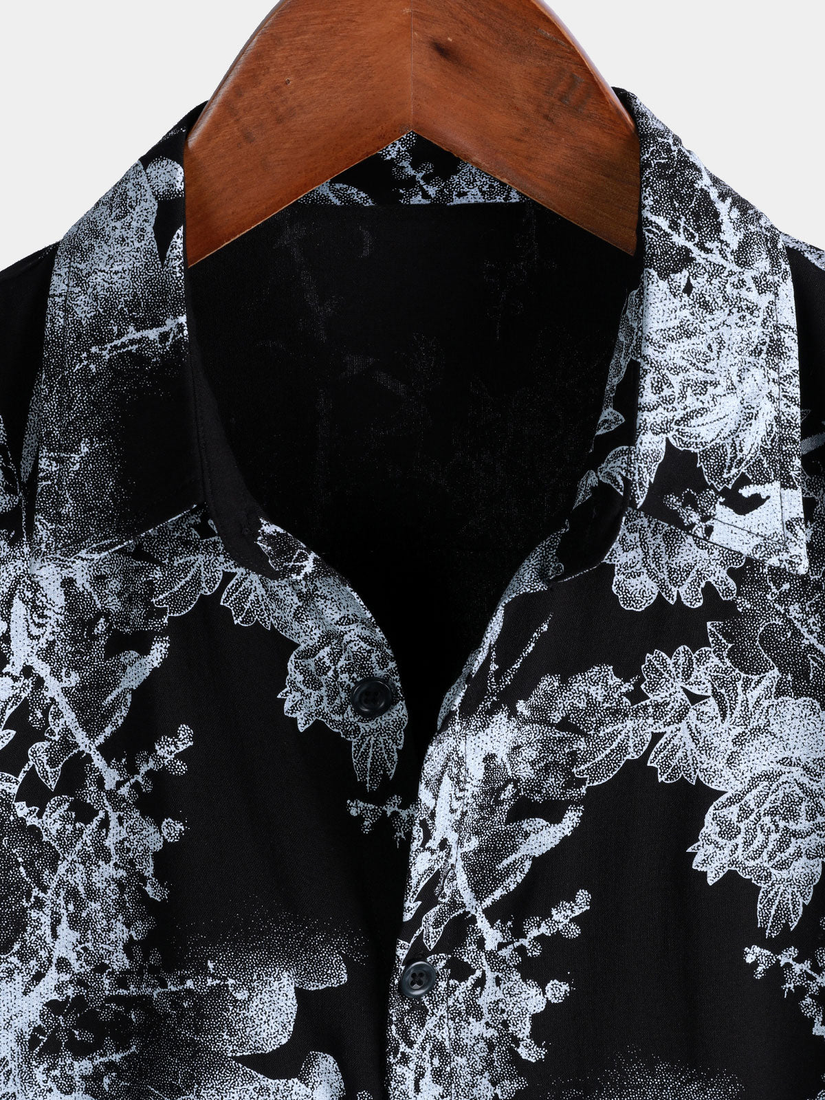 Vintage Floral Button-Up Short-Sleeve Shirt