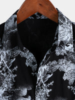 Vintage Floral Button-Up Short-Sleeve Shirt