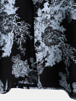 Vintage Floral Button-Up Short-Sleeve Shirt