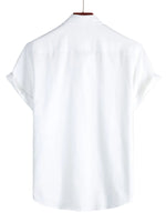 Men's Cotton Short-Sleeve Shirt with Chest Pockets