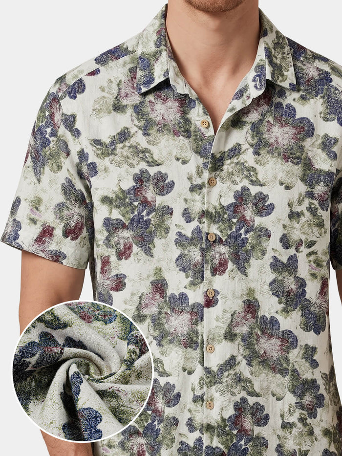 Floral Print Beach Style Short Sleeve Shirt