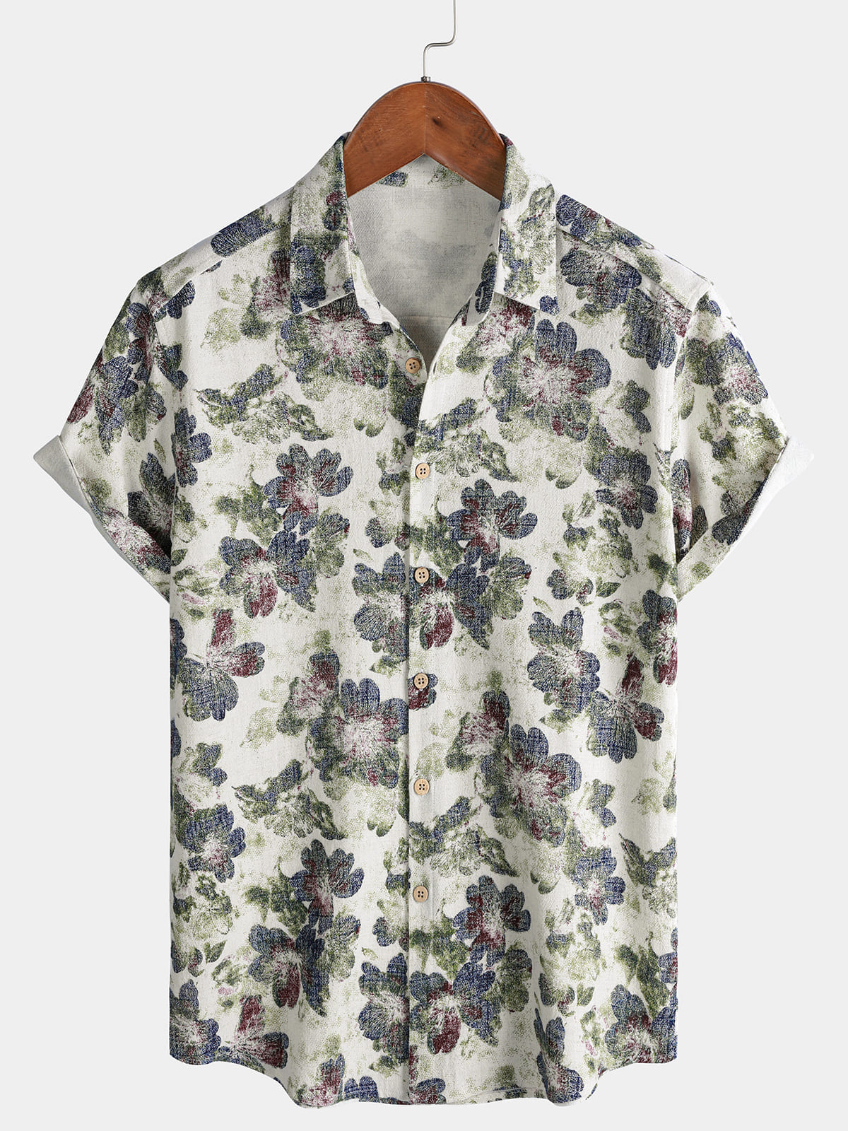 Floral Print Beach Style Short Sleeve Shirt