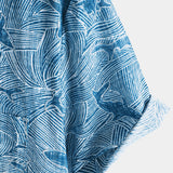 Hawaiian Short-Sleeve Shirt, Ocean Shark Motif, Summer