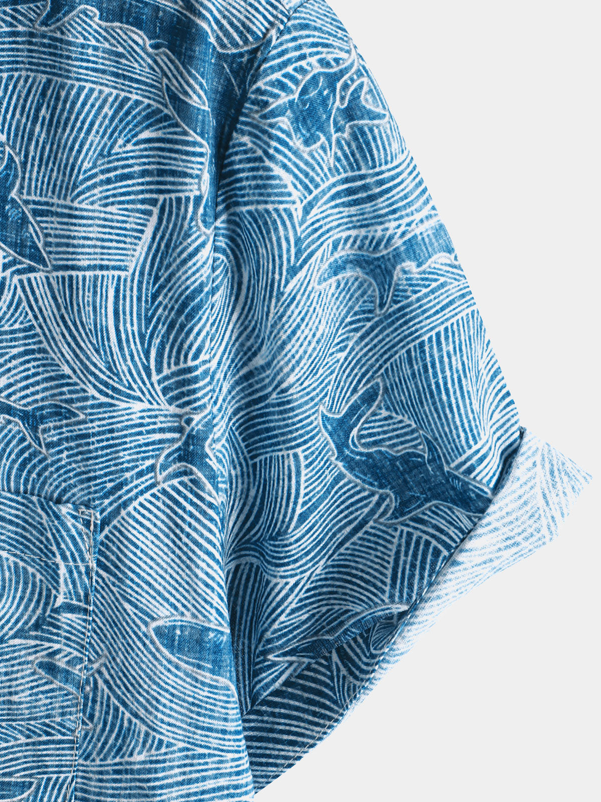 Hawaiian Short-Sleeve Shirt, Ocean Shark Motif, Summer
