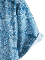 Men's Ocean Shark Hawaiian-Style Cotton Short-Sleeve Shirt