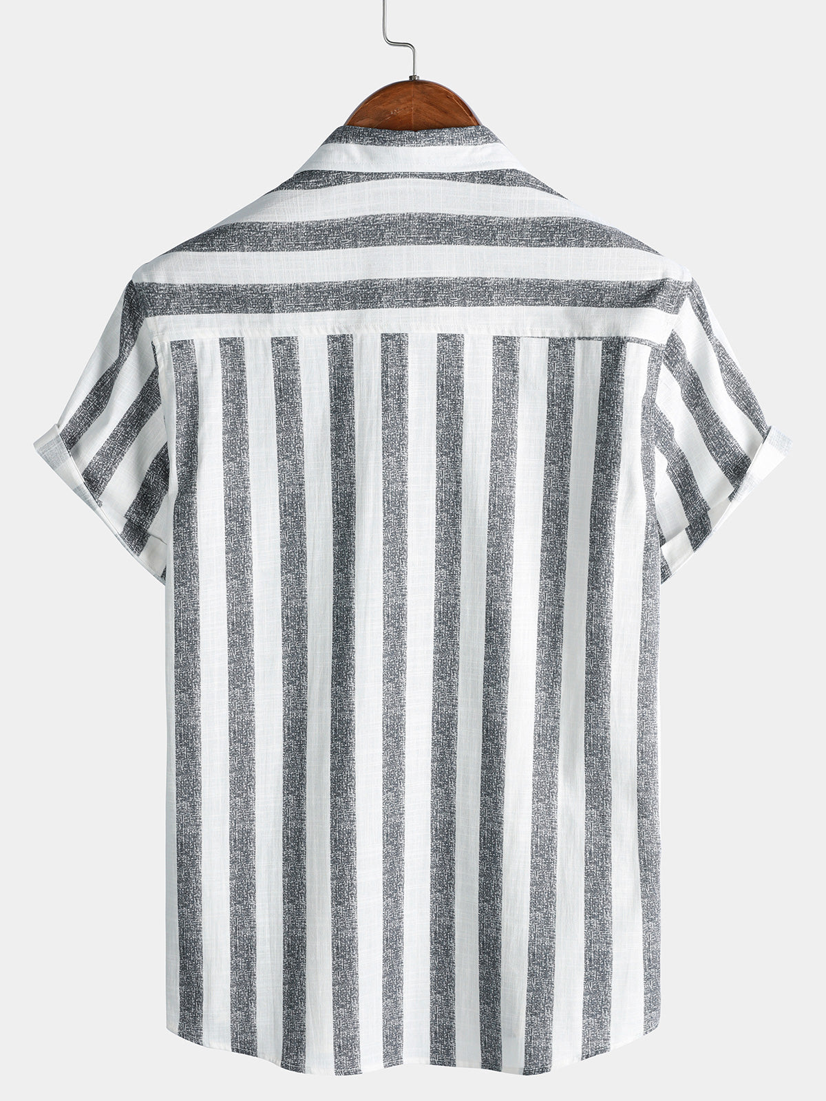 Striped Lightweight Breathable Relaxed Summer Short Sleeve Shirt
