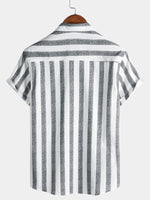Striped Lightweight Breathable Relaxed Summer Short Sleeve Shirt