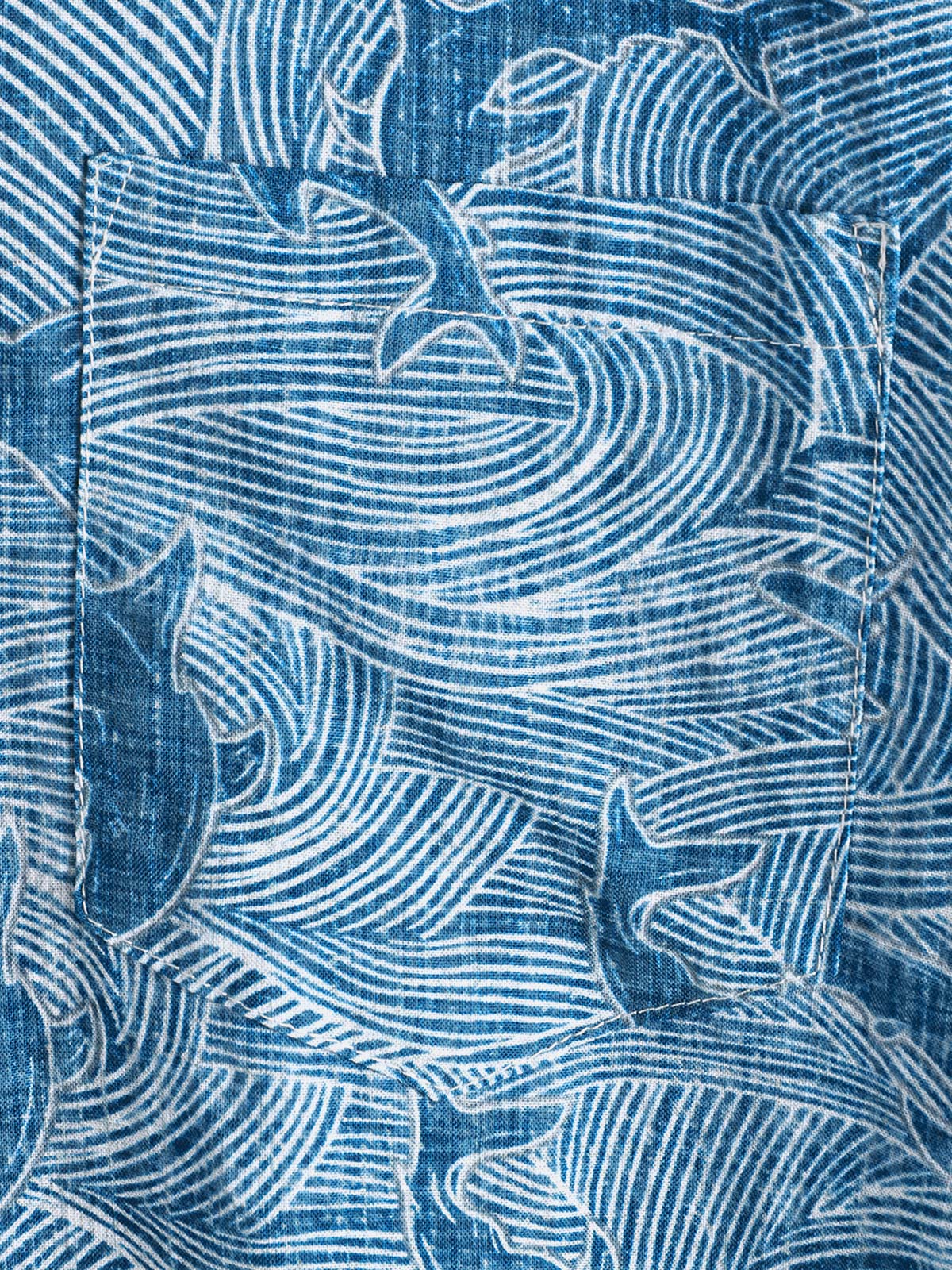 Hawaiian Short-Sleeve Shirt, Ocean Shark Motif, Summer