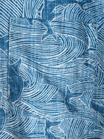 Hawaiian Short-Sleeve Shirt, Ocean Shark Motif, Summer