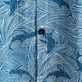 Hawaiian Short-Sleeve Shirt, Ocean Shark Motif, Summer