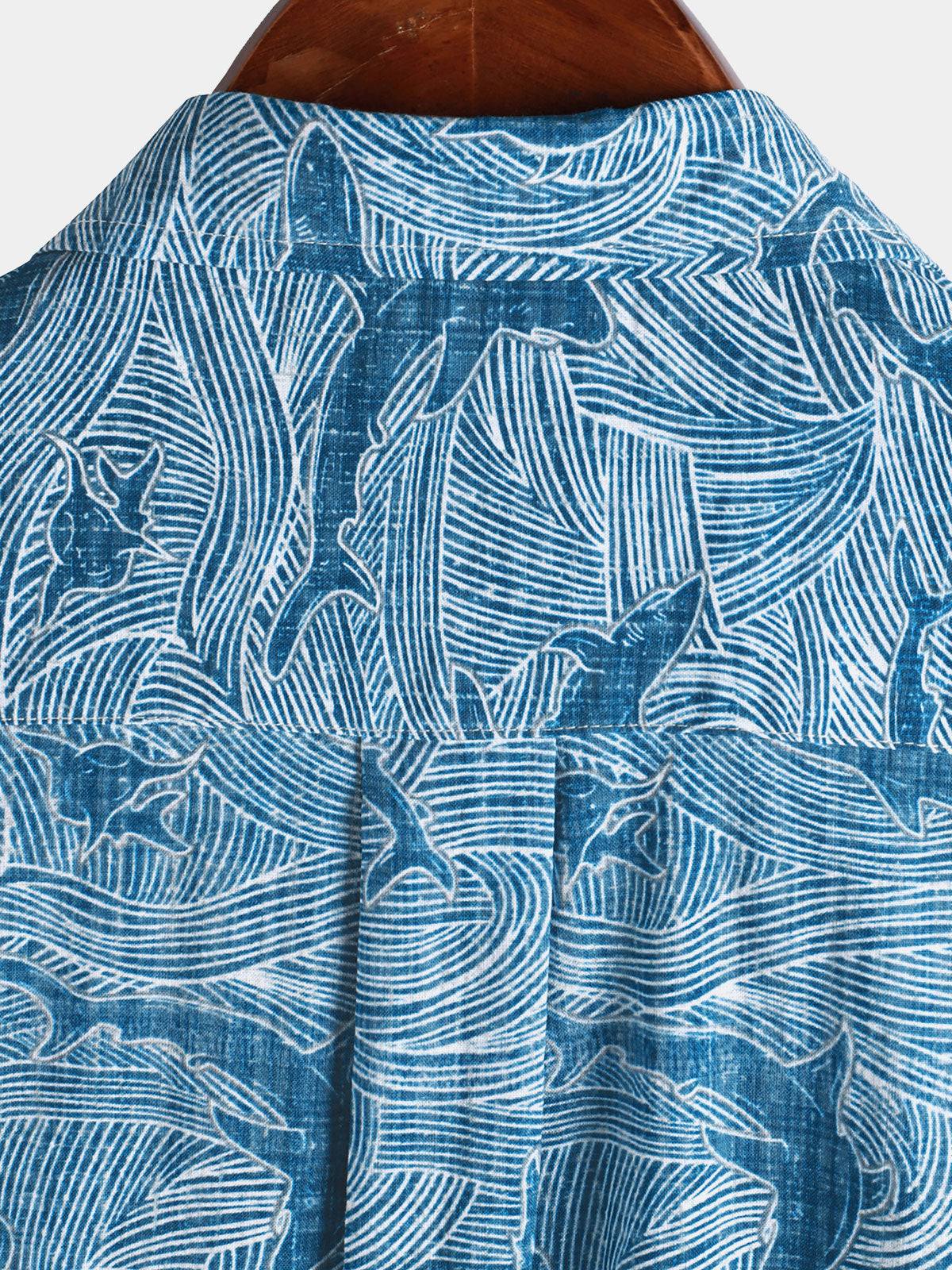 Hawaiian Short-Sleeve Shirt, Ocean Shark Motif, Summer