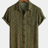 Summer Botanical Print Short Sleeve Shirt