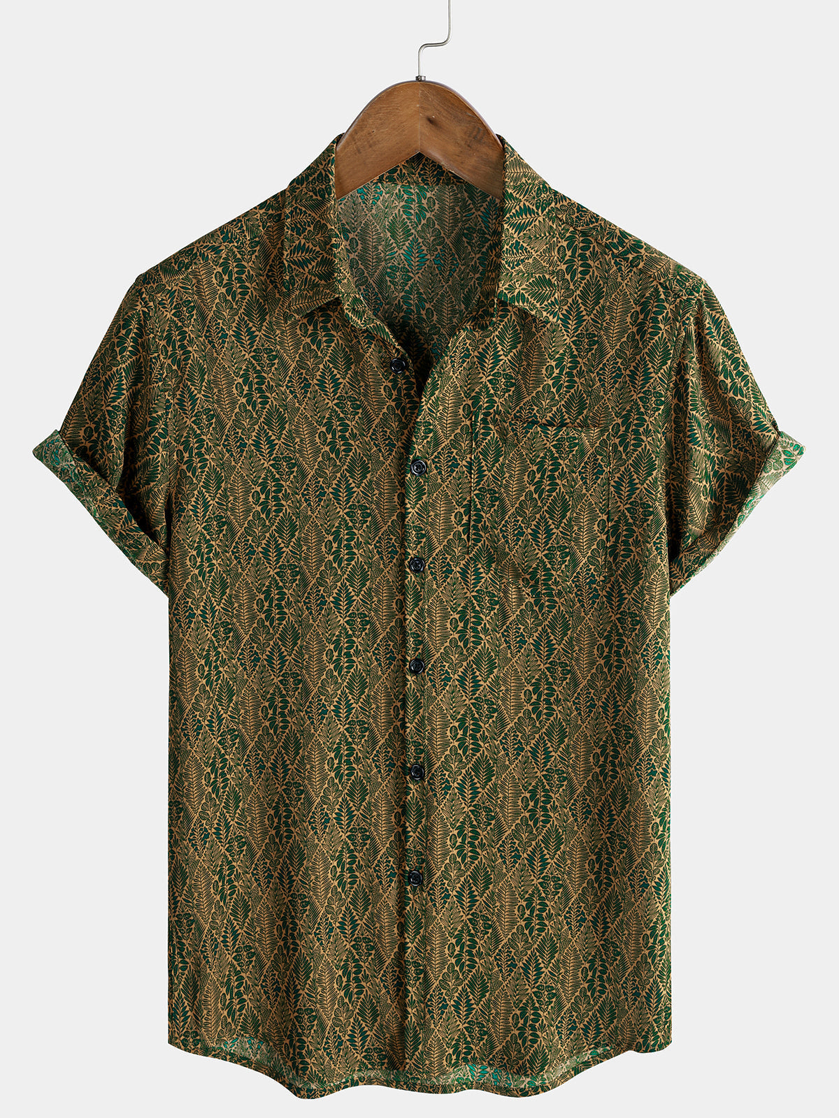 Summer Botanical Print Short Sleeve Shirt