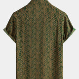 Summer Botanical Print Short Sleeve Shirt