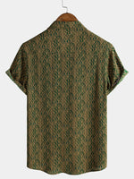 Summer Botanical Print Short Sleeve Shirt