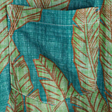 Hawaiian Short-Sleeve Shirt, Green Tropical Leaf Motif, Summer
