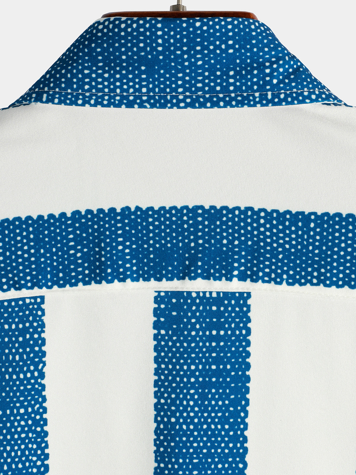 Casual Vintage Blue Vertical Stripe Short-Sleeve Shirt