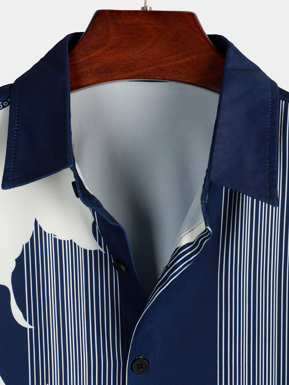 Short-Sleeve Vintage Aloha Hawaiian Vertical Striped Shirt