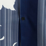 Short-Sleeve Vintage Aloha Hawaiian Vertical Striped Shirt
