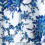 Blue Floral Print Short Sleeve Shirt