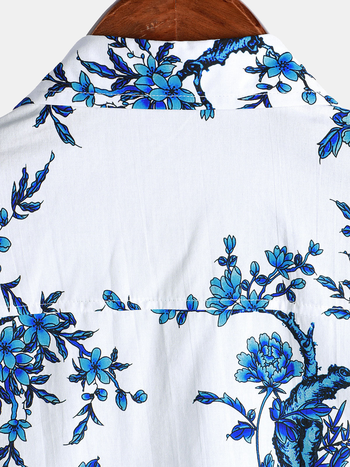 Blue Floral Print Short Sleeve Shirt