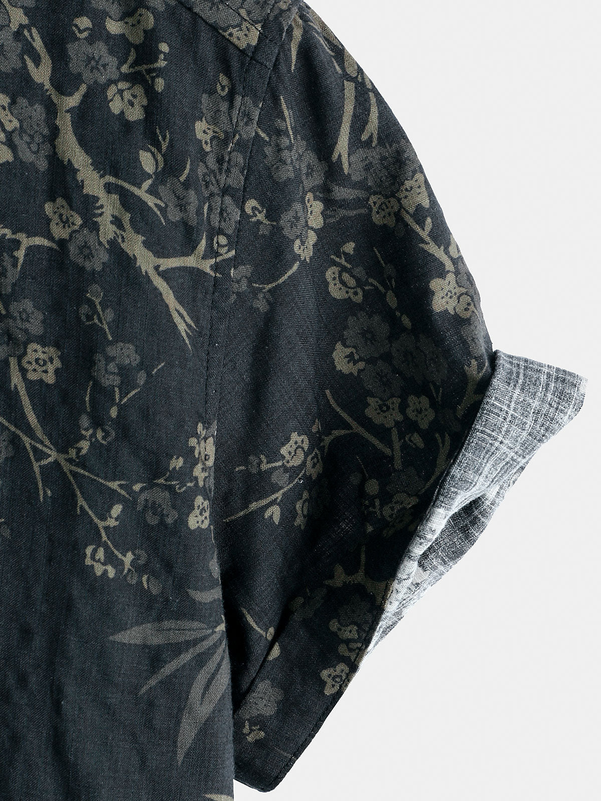 Elegant Casual Short-Sleeve Retro Floral Print Shirt