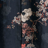Button-Up Short Sleeve Shirt with Retro Floral Pattern, Ideal for Vacation